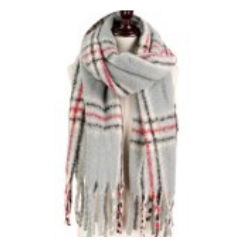 Brushed Plaid Oblong Scarf